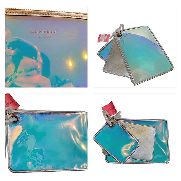 NWT Kate Spade Sam Iridescent Pouch Trio - Picture 10 of 13